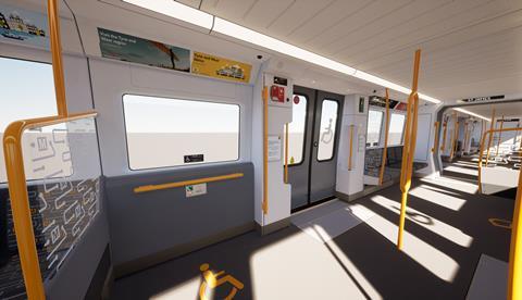 Tyne & Wear Metro Stadler train interior impression (1)