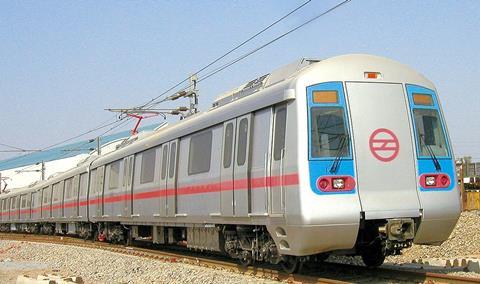 in Delhi Metro train