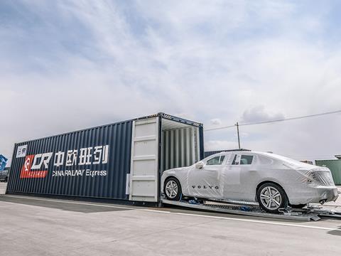 Cars manufactured at Volvo’s Daqing plant in China have been exported to Europe by rail for the first time.