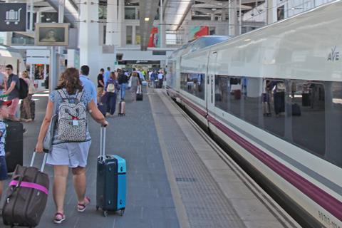 RENFE train and passengers