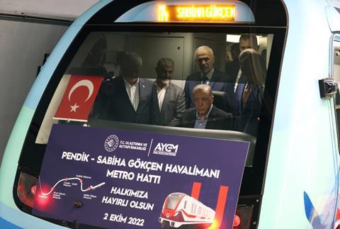 Istanbul M4 airport extension opening train