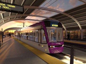 An artist's impression of Riverdale Park station on the Purple Line.