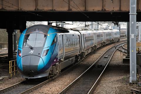 TransPennine Express Hitachi Class 802 near Manchester Victoria (Photo: Tony Miles)