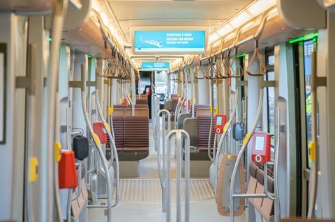 Brussels Alstom Flexity tram interior