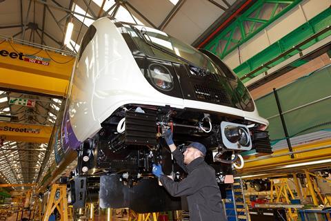 Original Class 345 Aventra Train Being Manufactured at Alstom's Derby Litchurch Lane Works