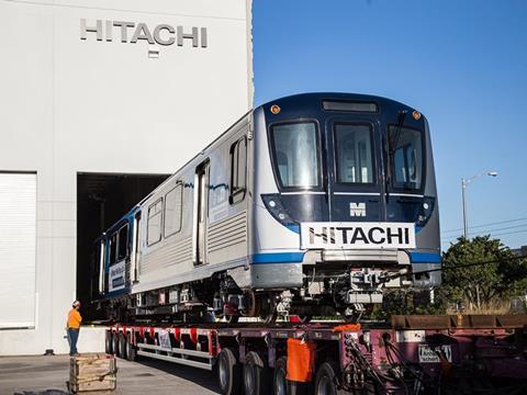 Hitachi Rail Italy has delivered the first of 68 metro trainsets to Miami-Dade Transit.