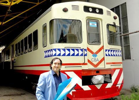 A former Buenos Aires metro car is being converted into a diesel-electric railcar by the Ferrocarril Central Buenos Aires co-operative.