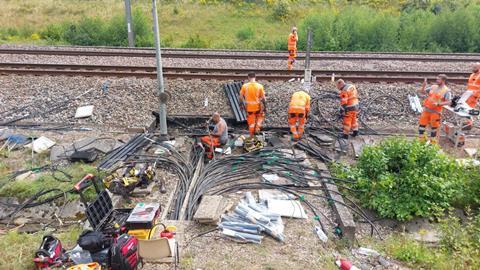 French high speed railway sabotage repairs (Photo SNCF)