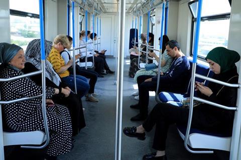 Toshkent Metro train passengers (Photo Ministry of Transport)