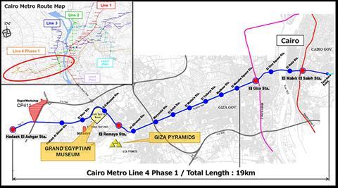 Cairo metro Line 4 map