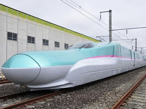 Series E5 Hayabusa trainsets capable of speeds up to 320 km/h will cut journey times to 3 h 5 min from March 2011.