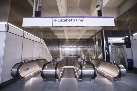 Elizabeth Line escalators (Photo TfL)