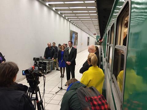 The transfer of ownership was marked by speeches from the BHÉV CEO Márton Feldmann and MÁV CEO Ilona Dávid. (photo: Benjámin Zelki)