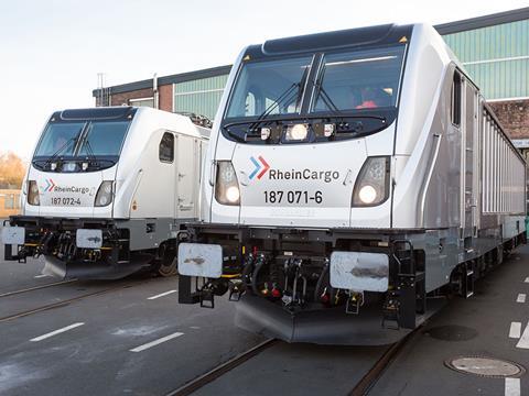 RheinCargo has taken delivery of the first three of 10 Traxx AC3 Class 187 electric locomotives ordered from Bombardier Transportation.