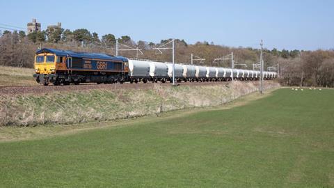GBRf 66733 near Shotts, North Lanarkshire, Scotland