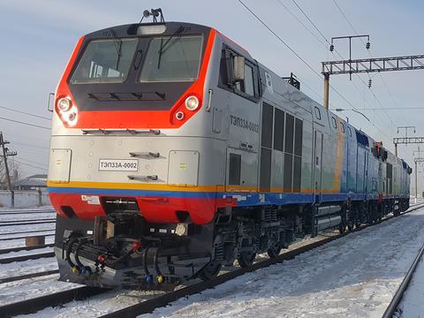 KTZ has announced that its first two GE Transportation/LKZ TEP33A locomotives have entered trial passenger service.