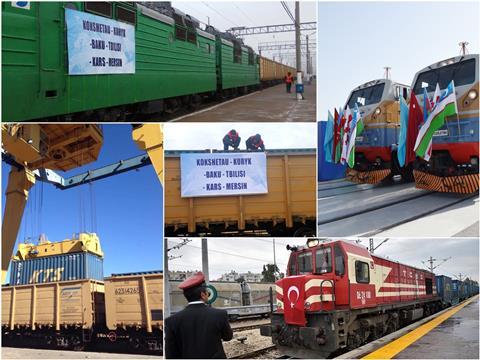 The first containers have been delivered using the recently-inaugurated Baku – Tbilisi – Kars railway.
