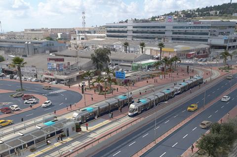 Impression of the tram-train stop to serve the government offices at Nof Hagalil