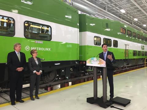 Prime Minister Justin Trudeau has announced C$1.8bn in federal funding for the GO RER project.