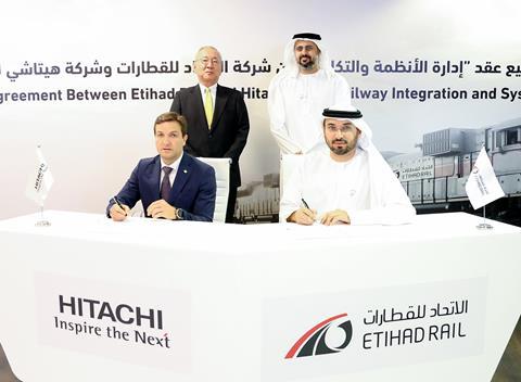 Etihad Rail has awarded Hitachi Rail STS the 1·6bn dirham railway systems & integration contract for Stage 2 of the national network