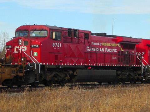 GE Transportation AC4400 locomotive operating on biodiesel.