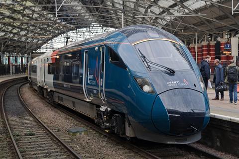 807001 at Liverpool Lime Street ready to form the first Evero service to London (Photo Tony Miles).