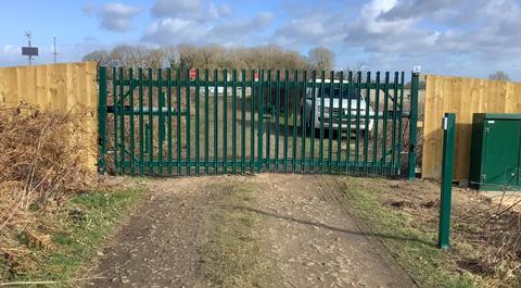 New gates guarding Green Lane level crossing in Knaresborough