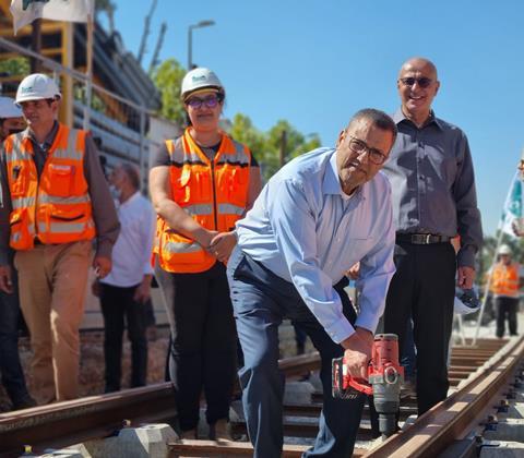 Jerusalem Mayor light rail Red Line rails