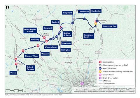 EWR - Route overview with key announcements