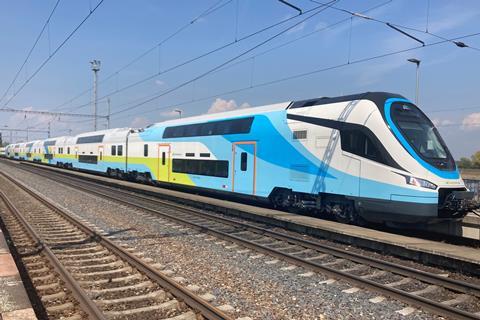One of four double-deck electric multiple-units which CRRC Zhuzhou is to lease to Austrian open access passenger operator Westbahn has arrived at the Velim test centre in Czech Republic.