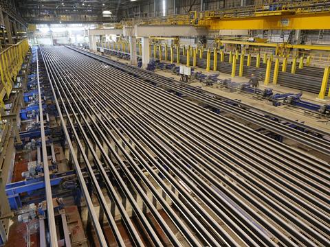 Evraz has recently refurbished its Novokuznetsk steel mill, from where most rail for the Russian main line network is supplied.