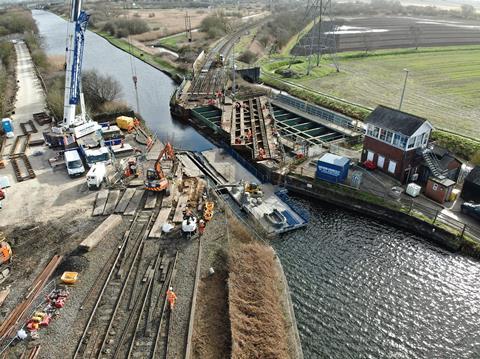 Keadby sliding bridge work (Photo Network Rail)