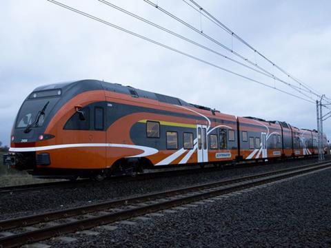 Stadler Rail Flirt multiple-unit for Estonian passenger operator Elektriraudtee.