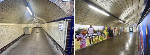 Before and after, subway at Enfield Chase