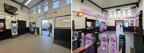 Ticket hall before and after