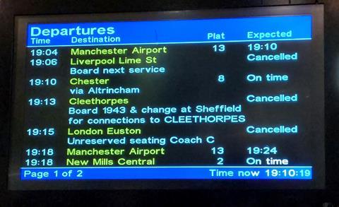 Manchester Piccadilly cancellations (Photo Tony Miles)