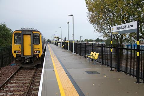 Northern platform at Headbolt Lane