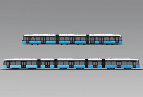 Göteborg's M34 trams will be 12 m longer than that M33 (Image Västtrafik)