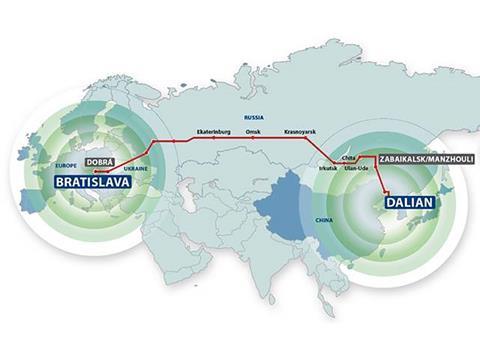 A trial container service from Dalian in China to the SPaP port on the River Danube in Bratislava arrived in the Slovak capital on November 13.