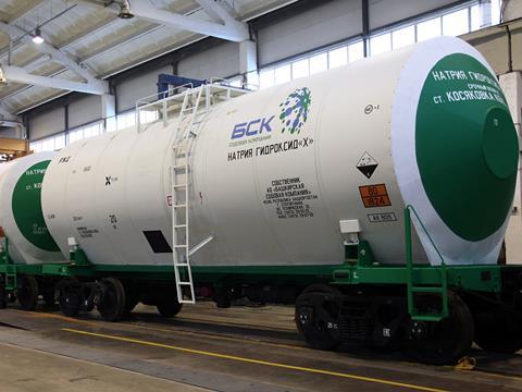 Bashkir Soda Co has ordered more than 70 Type 15-6900 tank wagons from United Wagon Co subsidiary TikhvinChemMash.