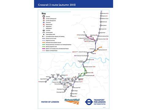 The Crossrail 2 proposal comprises a tunnel to link up rail routes in the southwest and north of London.