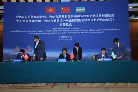 China-Kyrgyzstan-Uzbekistan Railway agreement (Photo President of Uzbekistan)