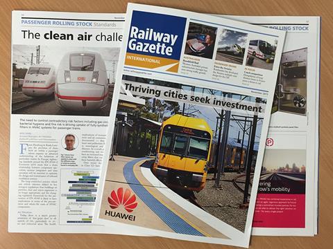 November 2015 issue of Railway Gazette International.