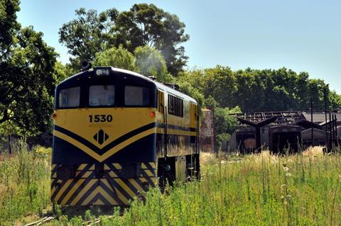 A GE ‘shovelnose’ locomotive dating from 1954 and out of use since 2012 has been returned to service by Uruguayan fright operator SELF (Photo: Nicolas Brian).