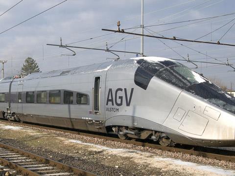 AGV high speed trainset in Italy.