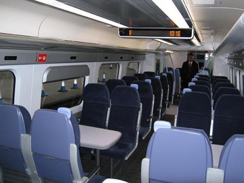 Interior of Class 395 train.