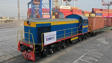 UIC container train at Odesa