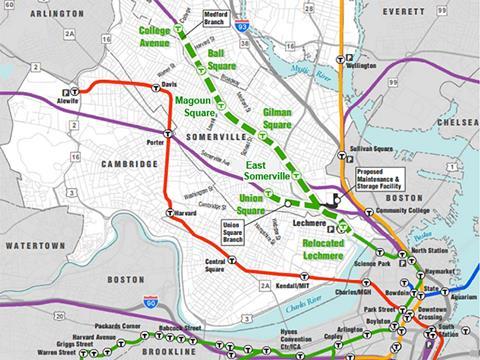 The award of a design and build contract for Boston’s Green Line light rail extension was approved by Massachusetts Bay Transportation Authority on November 20.
