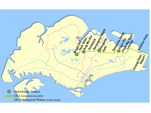 The first phase of Singapore's Cross Island Line is planned to open in 2029.