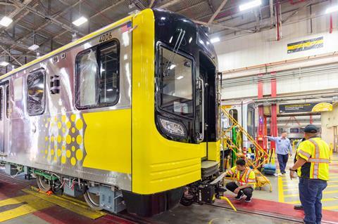 Los Angeles CRRC metro car delivery